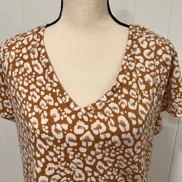 3/$25 Sale🎈Nine West French Terry Brown Tan Cheetah leopard beige tunic dress - Picture 6 of 9